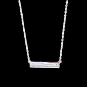 NEW The Limited Silver Simple Bar Necklace with Cubic Zirconia Detail